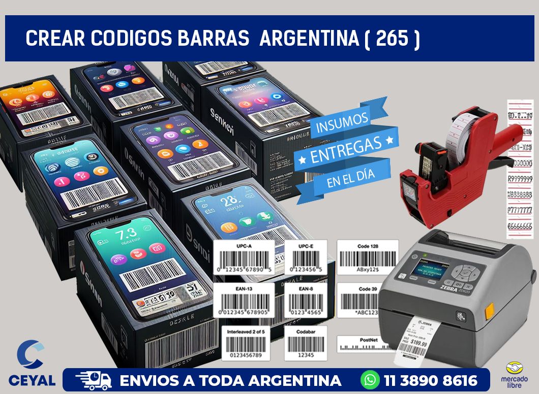 crear codigos barras  argentina ( 265 )