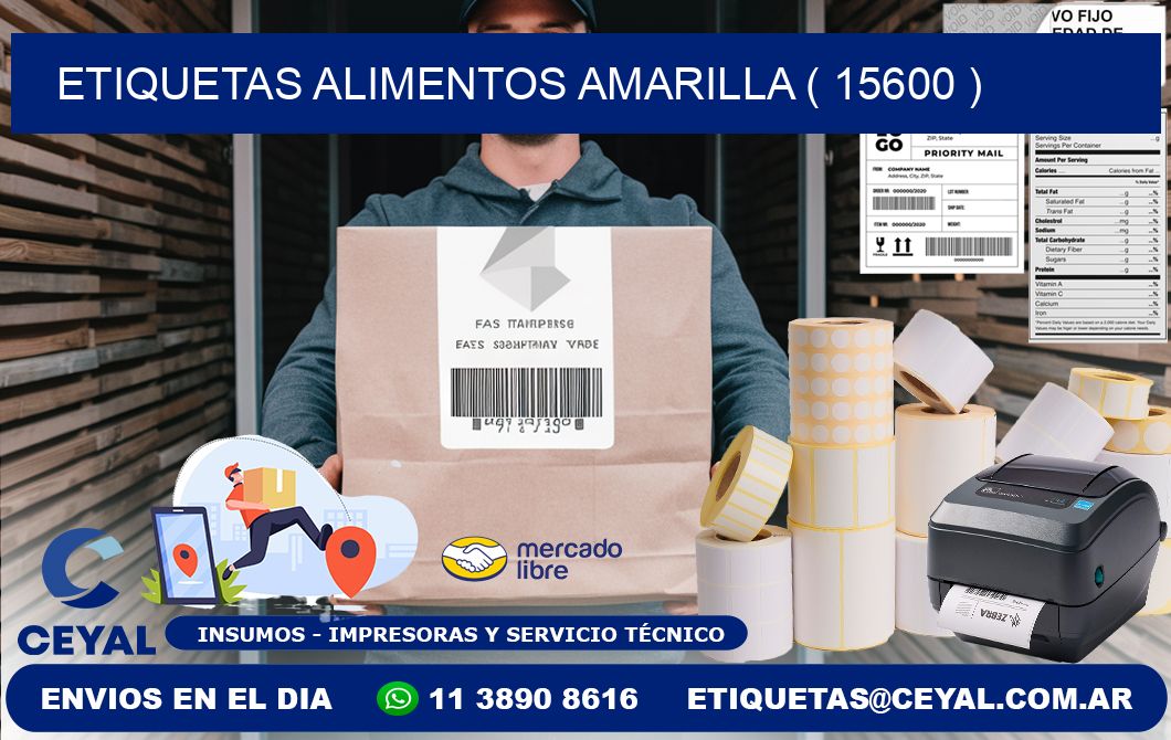 etiquetas alimentos amarilla ( 15600 )
