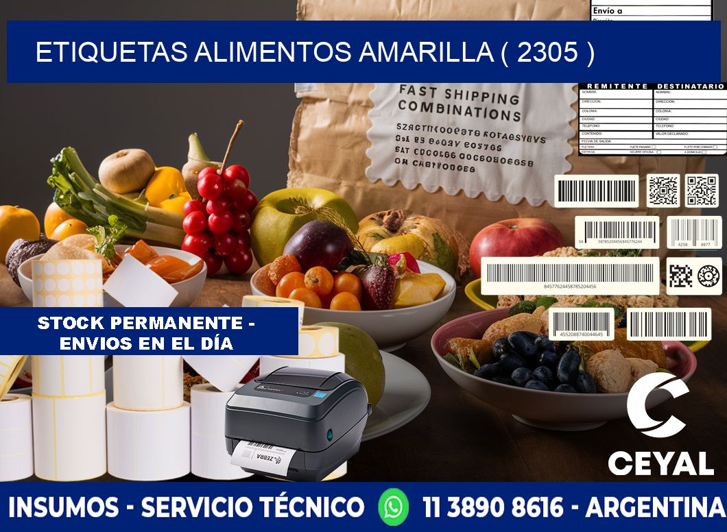 etiquetas alimentos amarilla ( 2305 )