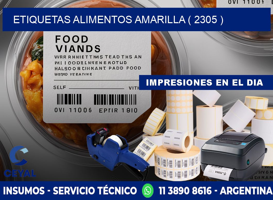 etiquetas alimentos amarilla ( 2305 )