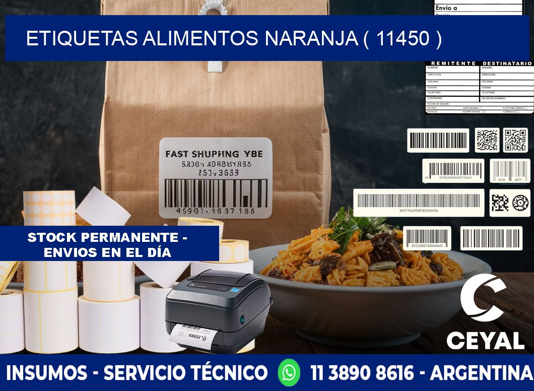 etiquetas alimentos naranja ( 11450 )
