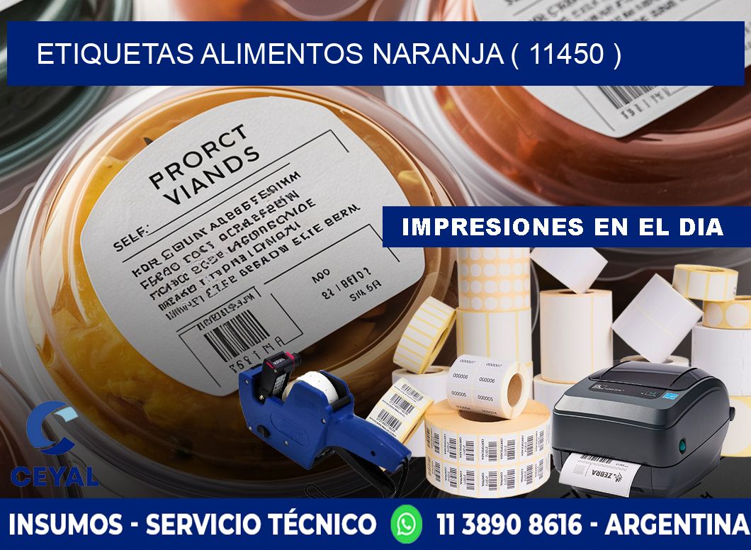 etiquetas alimentos naranja ( 11450 )