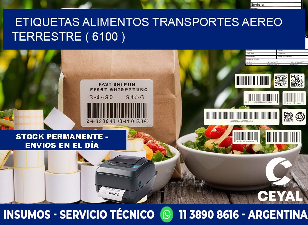 etiquetas alimentos transportes aereo terrestre ( 6100 )