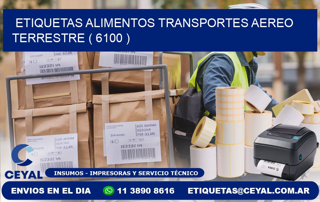 etiquetas alimentos transportes aereo terrestre ( 6100 )