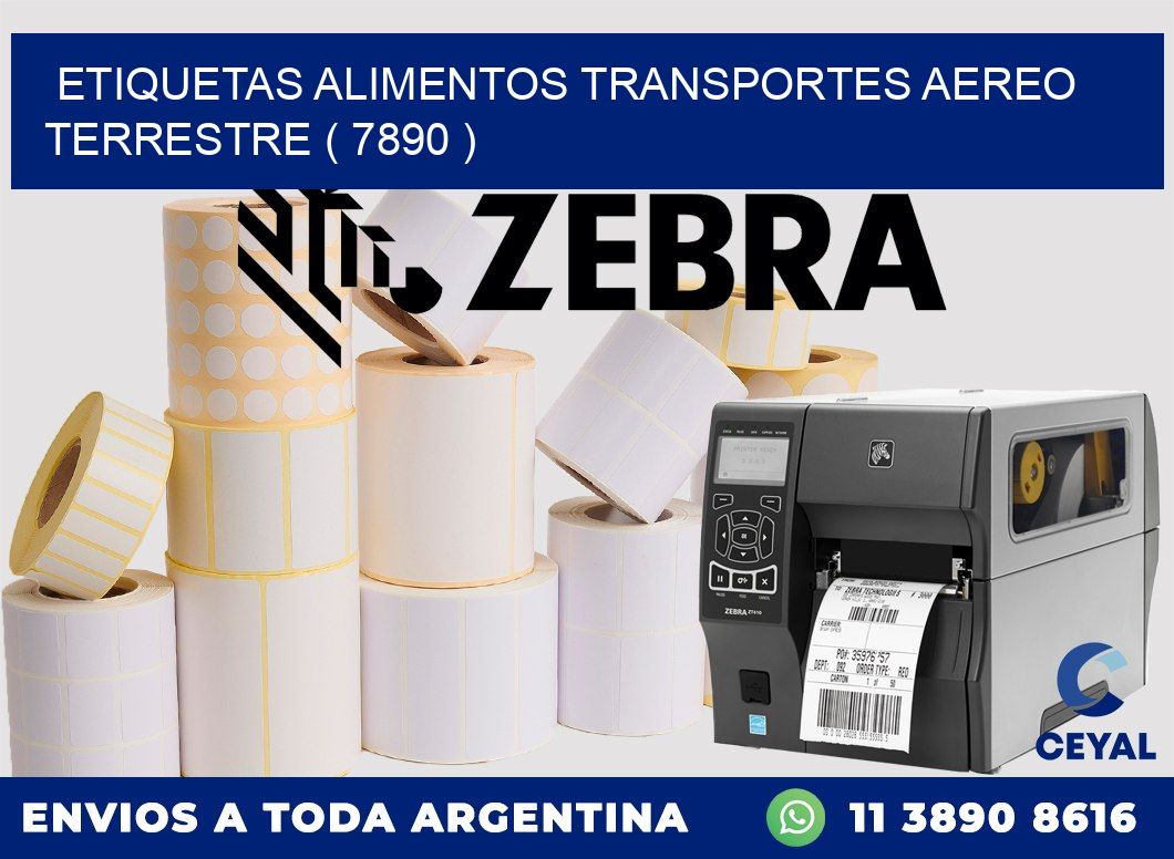 etiquetas alimentos transportes aereo terrestre ( 7890 )