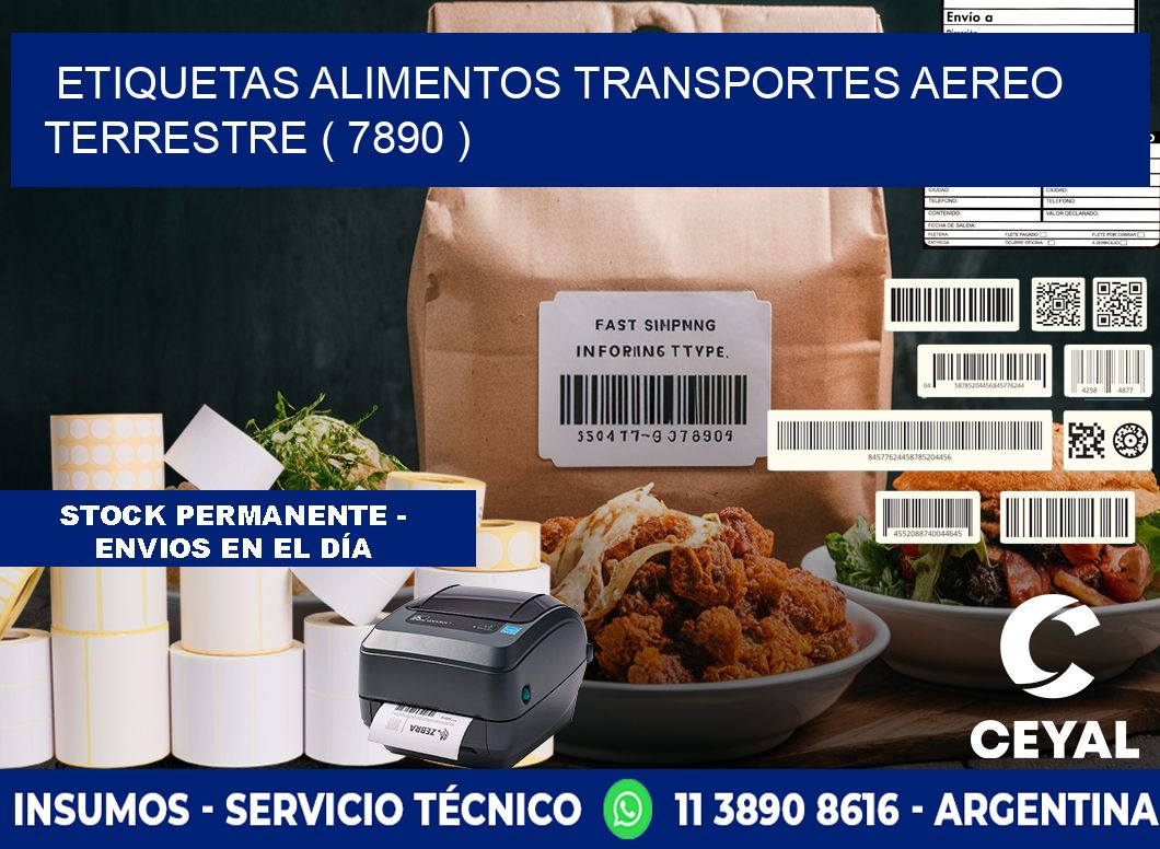etiquetas alimentos transportes aereo terrestre ( 7890 )