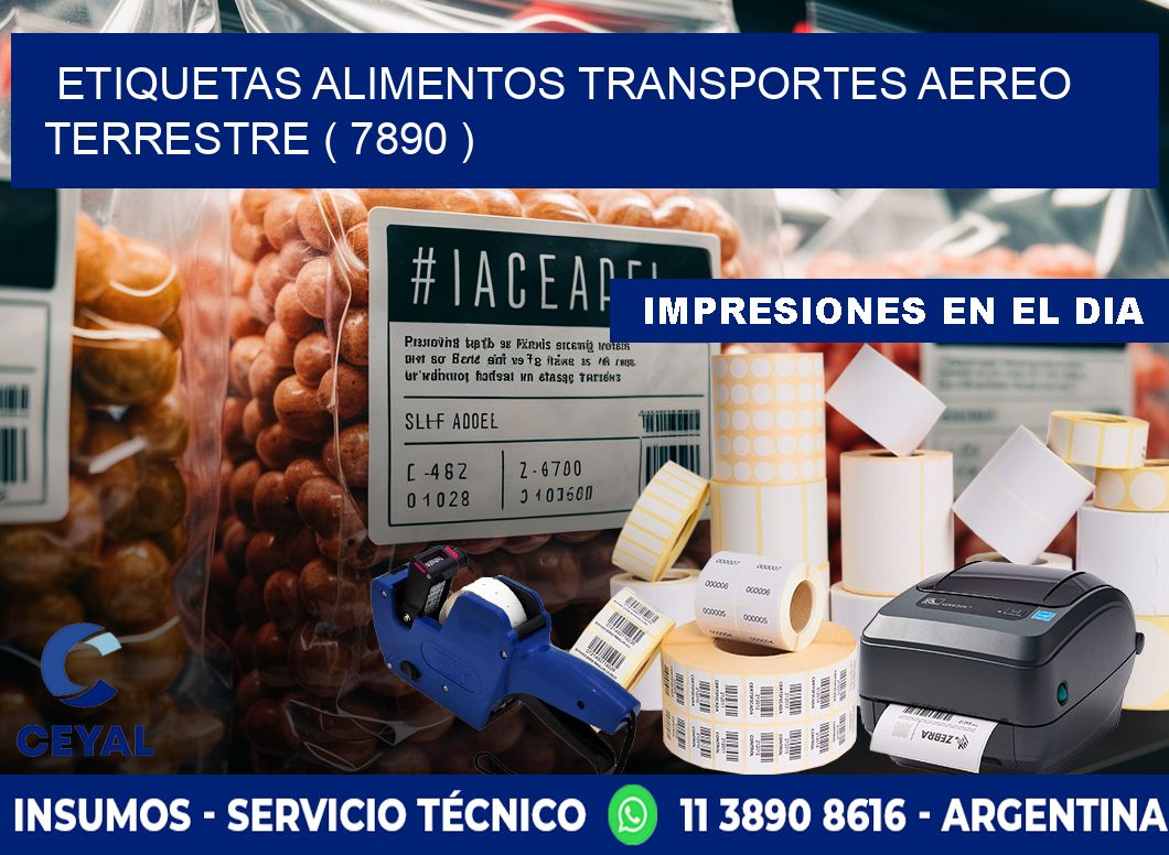 etiquetas alimentos transportes aereo terrestre ( 7890 )