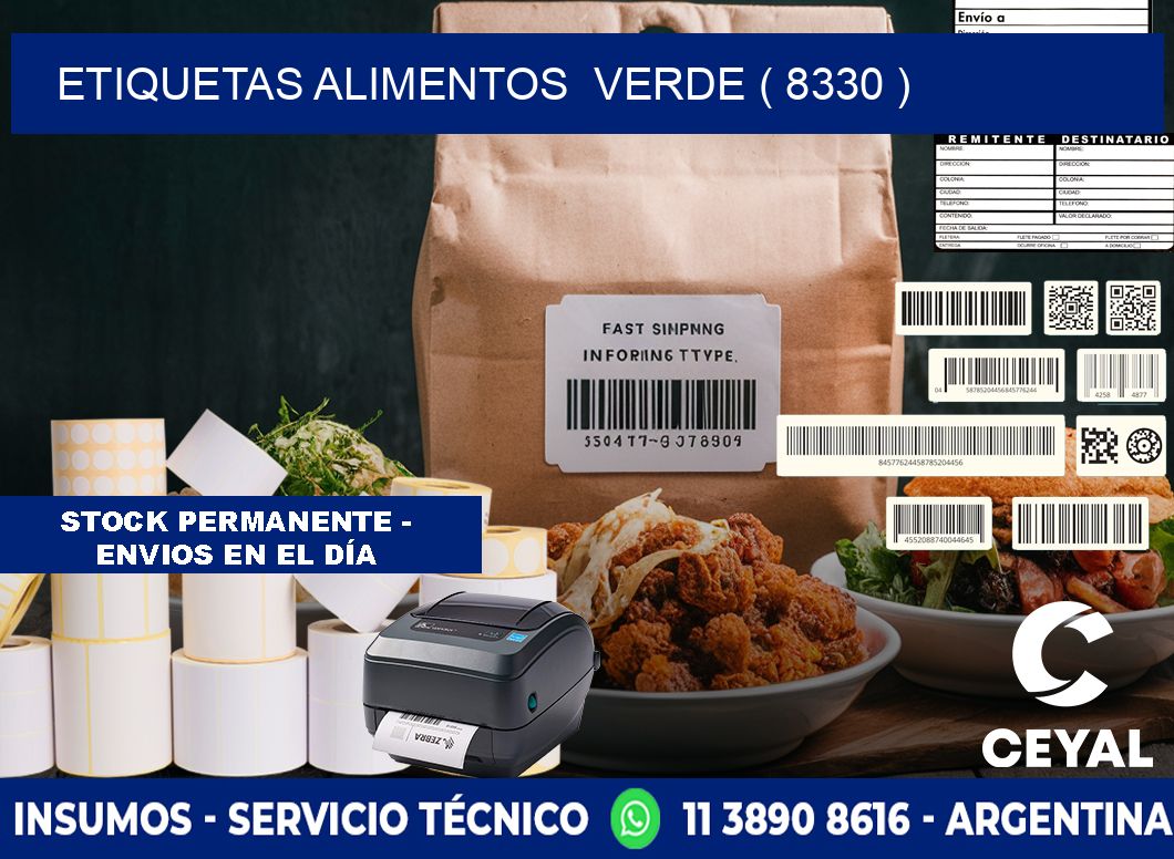 etiquetas alimentos  verde ( 8330 )