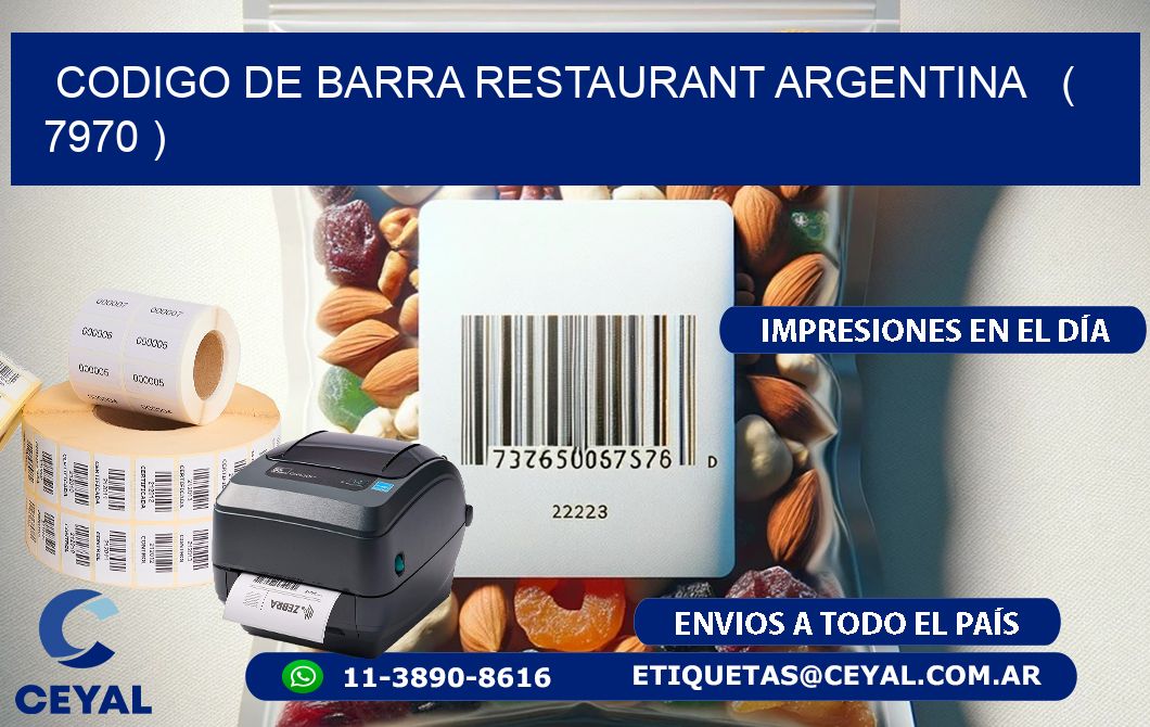 CODIGO DE BARRA RESTAURANT ARGENTINA   ( 7970 )