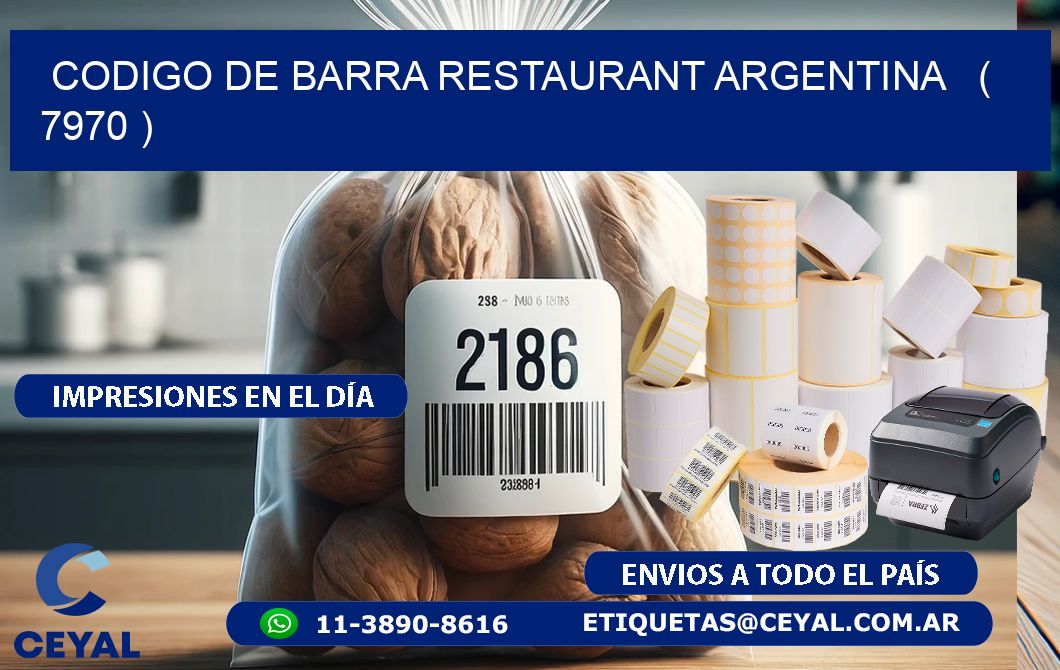 CODIGO DE BARRA RESTAURANT ARGENTINA   ( 7970 )