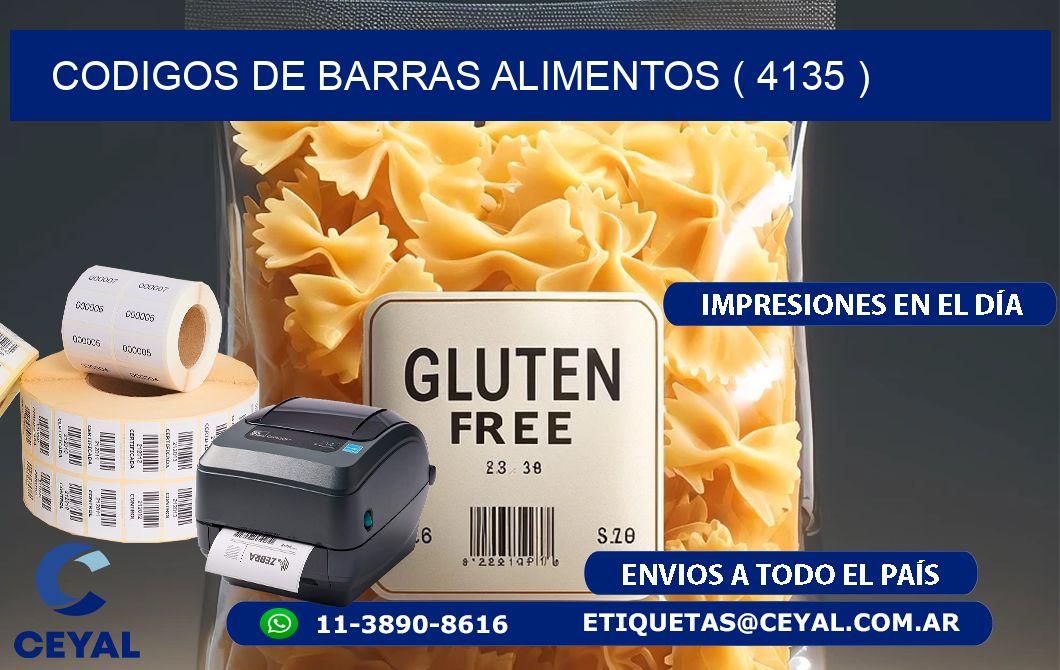 CODIGOS DE BARRAS ALIMENTOS ( 4135 )