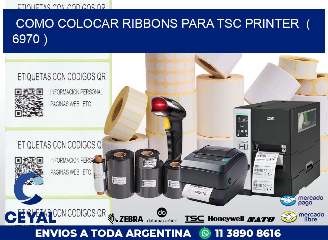 COMO COLOCAR RIBBONS PARA TSC PRINTER  ( 6970 )