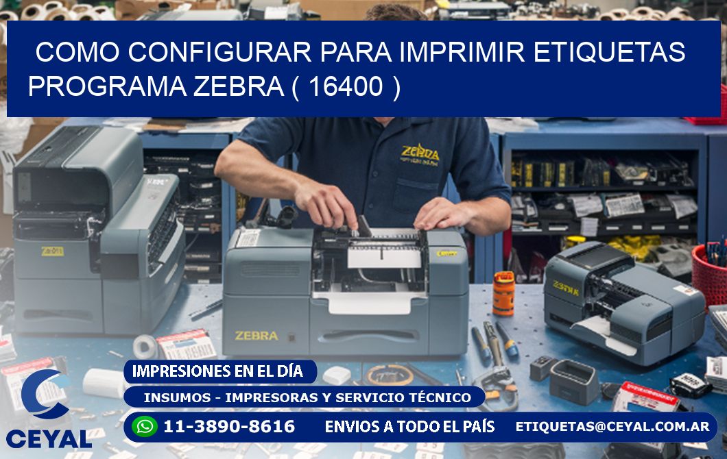 COMO CONFIGURAR PARA IMPRIMIR ETIQUETAS PROGRAMA ZEBRA ( 16400 )