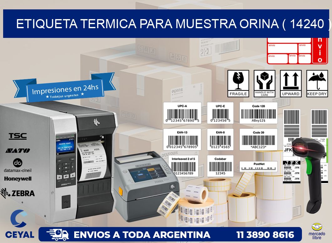 ETIQUETA TERMICA PARA MUESTRA ORINA ( 14240 )