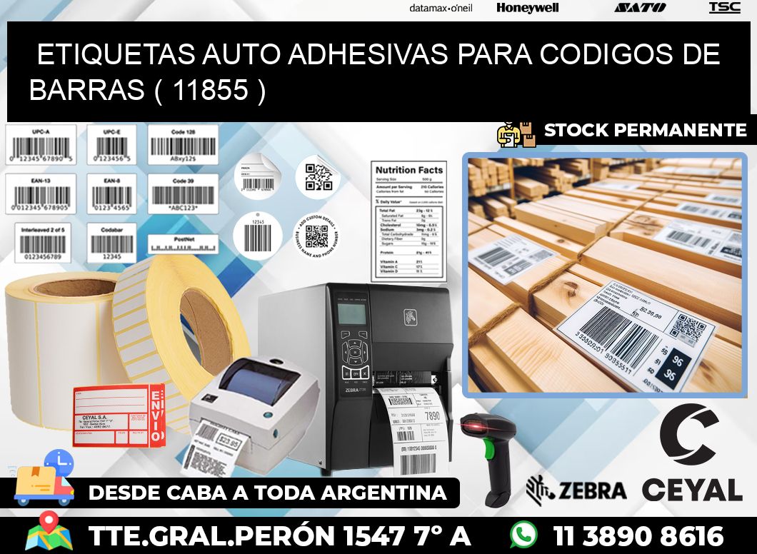 ETIQUETAS AUTO ADHESIVAS PARA CODIGOS DE BARRAS ( 11855 )