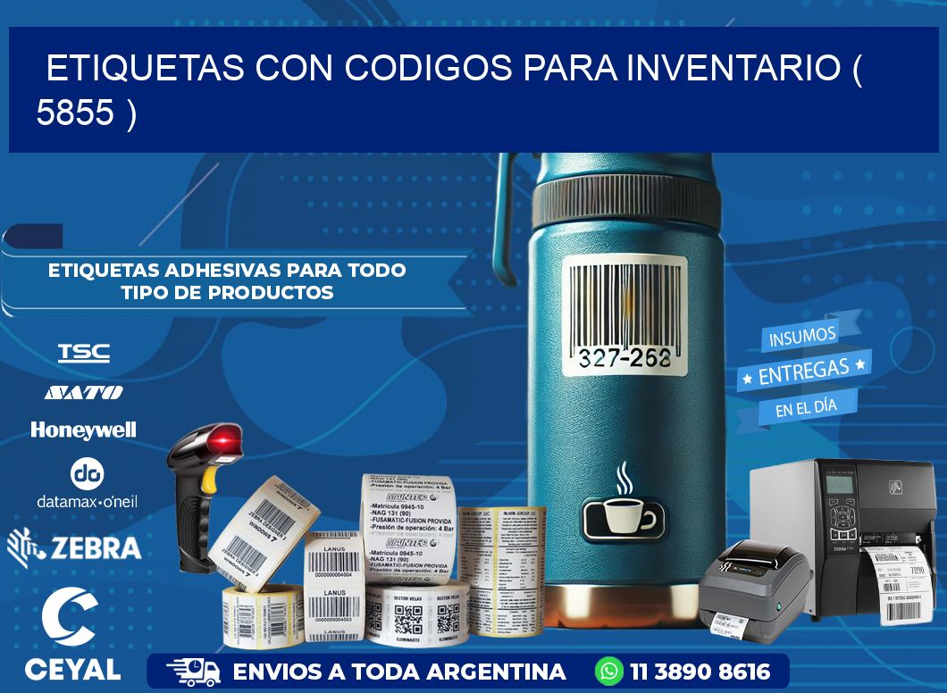 ETIQUETAS CON CODIGOS PARA INVENTARIO ( 5855 )