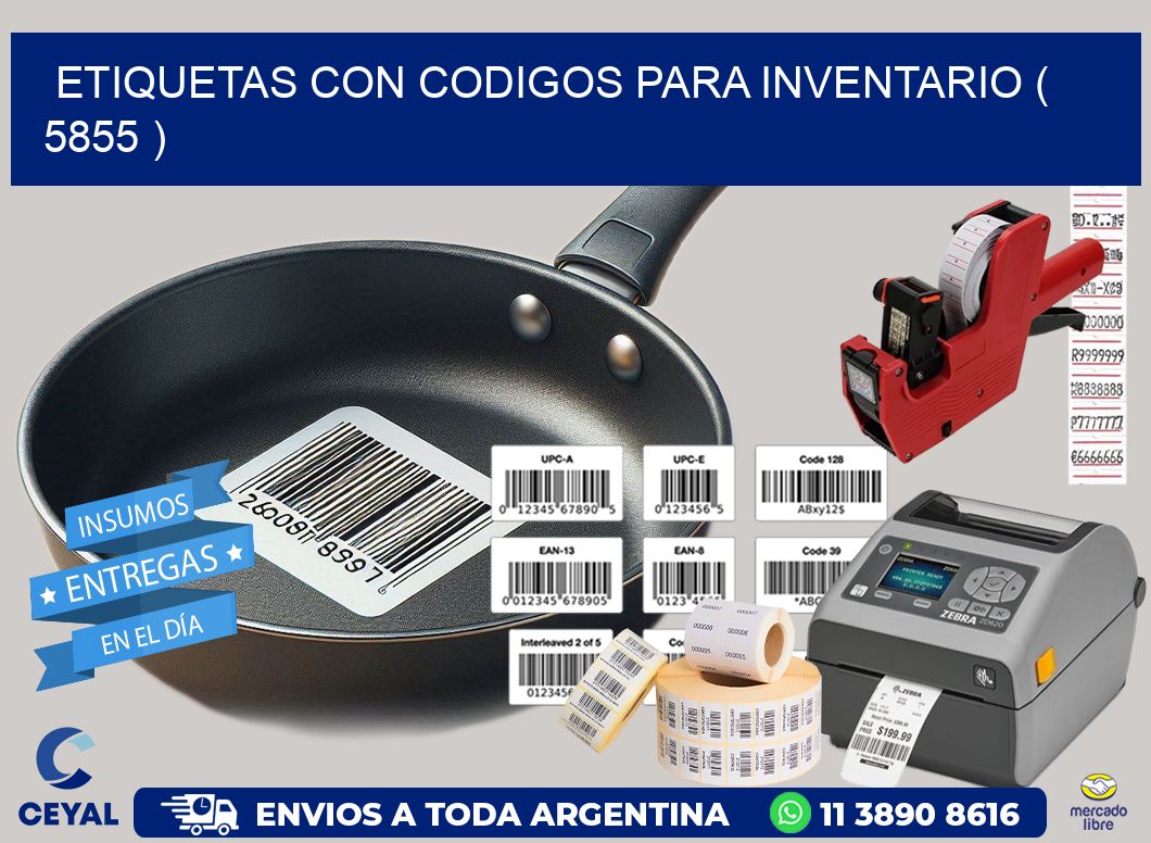 ETIQUETAS CON CODIGOS PARA INVENTARIO ( 5855 )