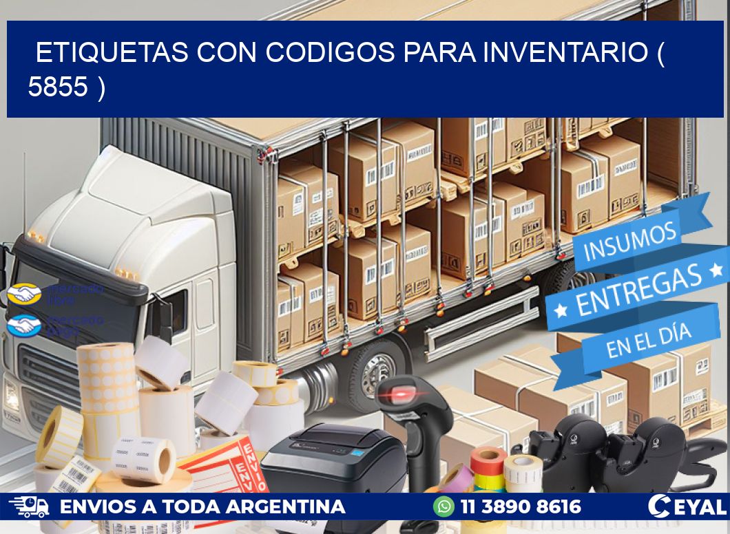ETIQUETAS CON CODIGOS PARA INVENTARIO ( 5855 )