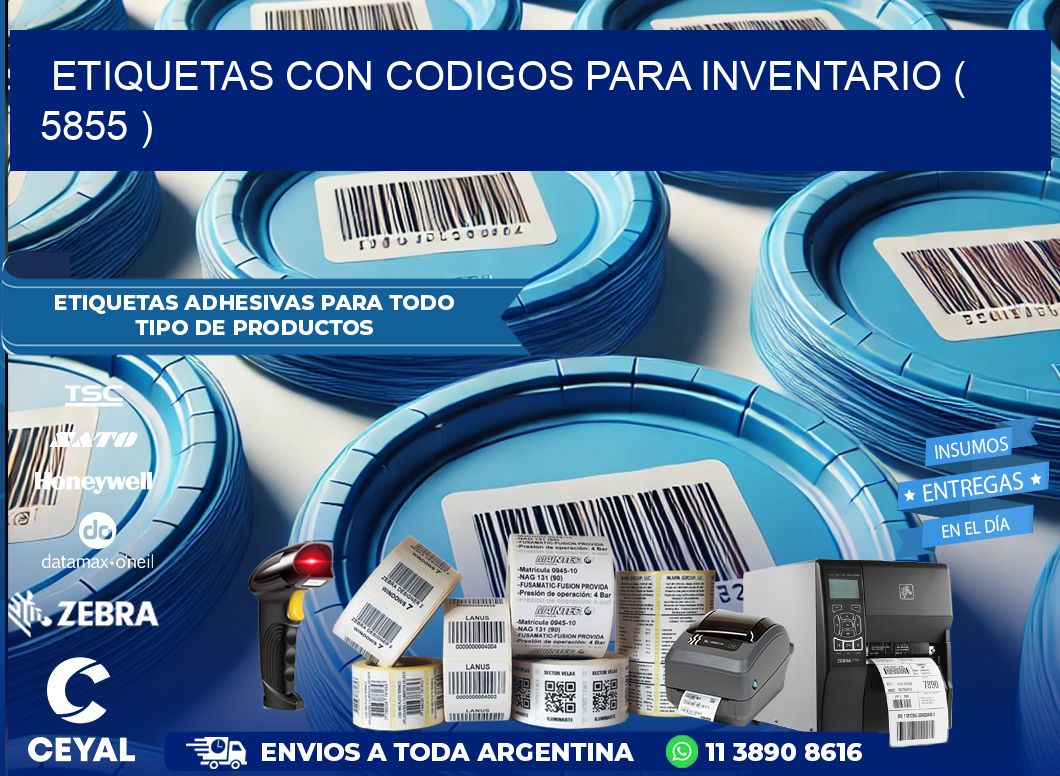 ETIQUETAS CON CODIGOS PARA INVENTARIO ( 5855 )