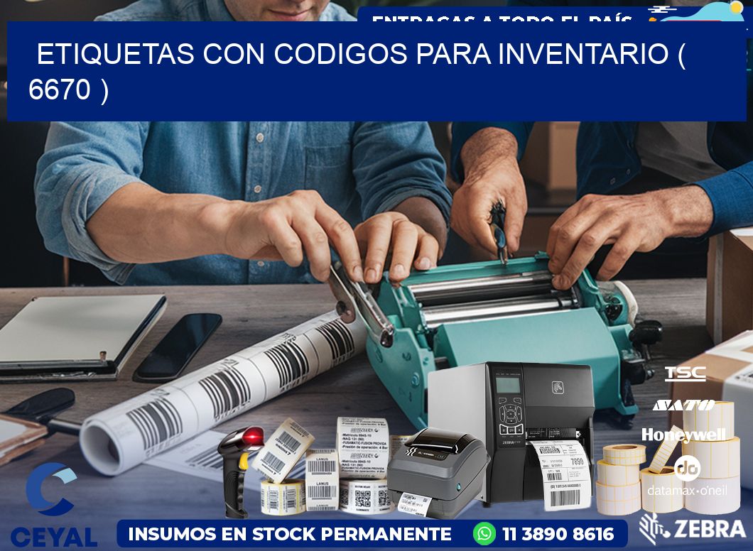 ETIQUETAS CON CODIGOS PARA INVENTARIO ( 6670 )