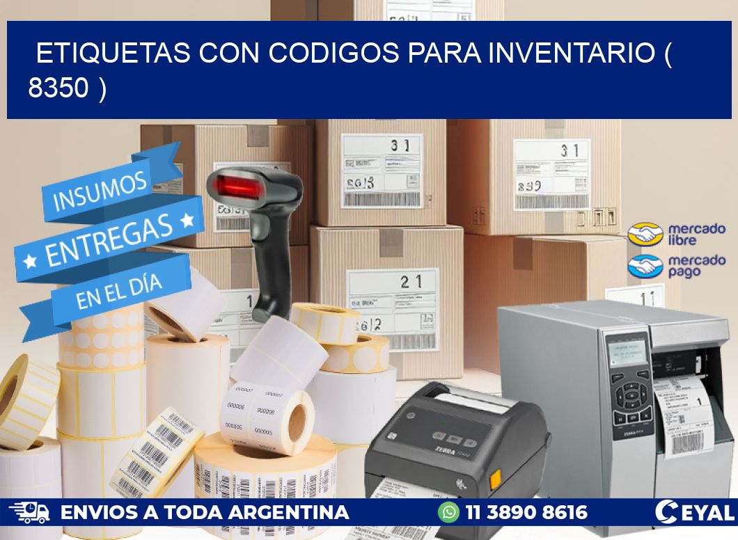 ETIQUETAS CON CODIGOS PARA INVENTARIO ( 8350 )