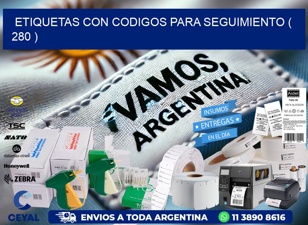 ETIQUETAS CON CODIGOS PARA SEGUIMIENTO ( 280 )