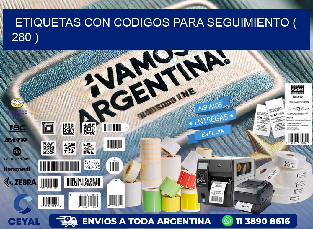 ETIQUETAS CON CODIGOS PARA SEGUIMIENTO ( 280 )