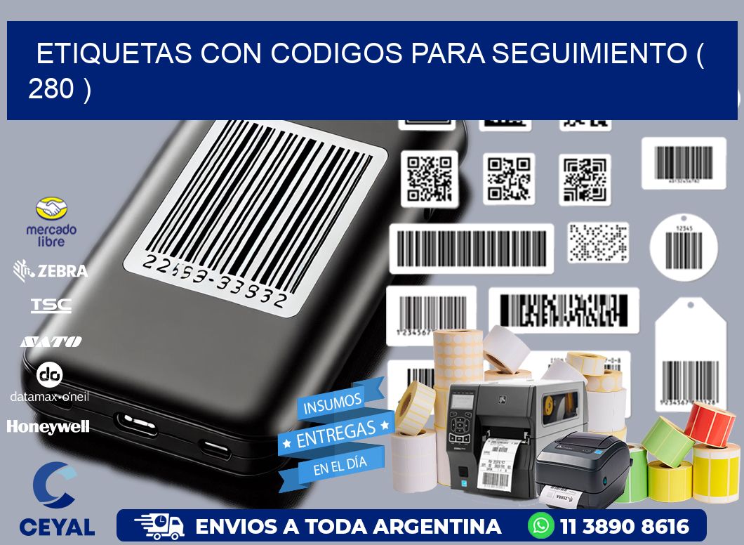 ETIQUETAS CON CODIGOS PARA SEGUIMIENTO ( 280 )