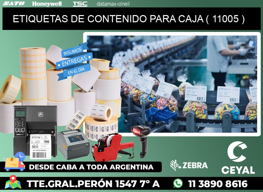 ETIQUETAS DE CONTENIDO PARA CAJA ( 11005 )