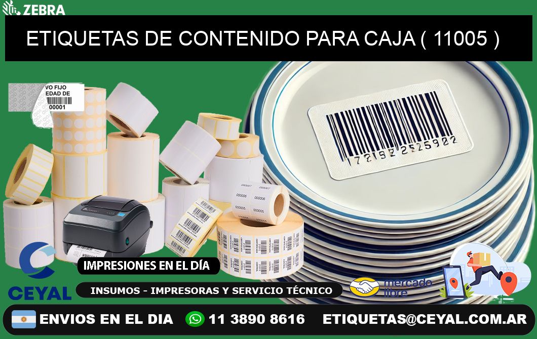 ETIQUETAS DE CONTENIDO PARA CAJA ( 11005 )