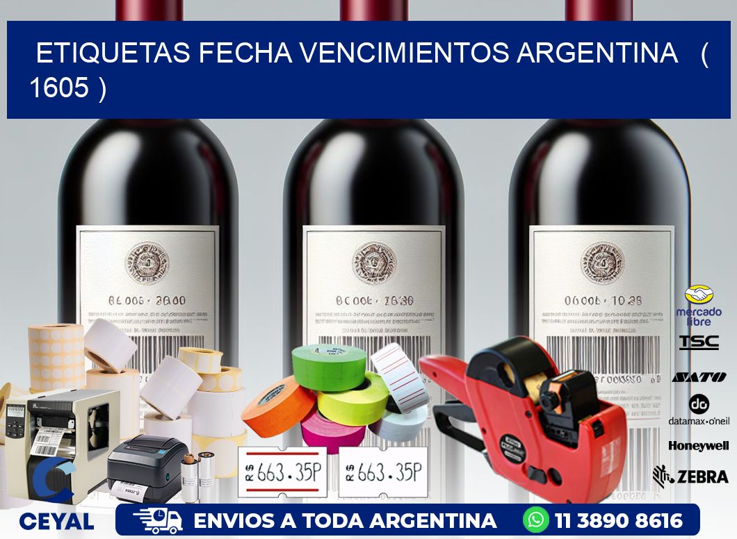 ETIQUETAS FECHA VENCIMIENTOS ARGENTINA   ( 1605 )