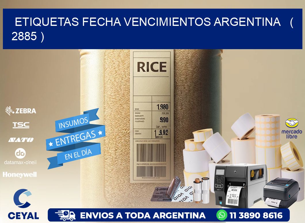 ETIQUETAS FECHA VENCIMIENTOS ARGENTINA   ( 2885 )