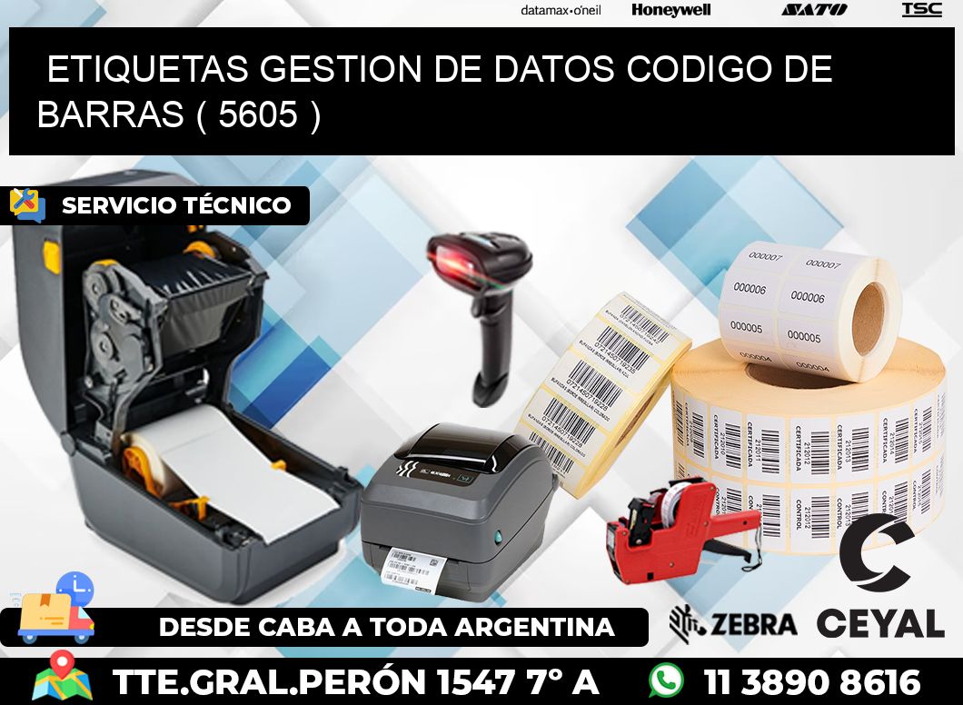 ETIQUETAS GESTION DE DATOS CODIGO DE BARRAS ( 5605 )