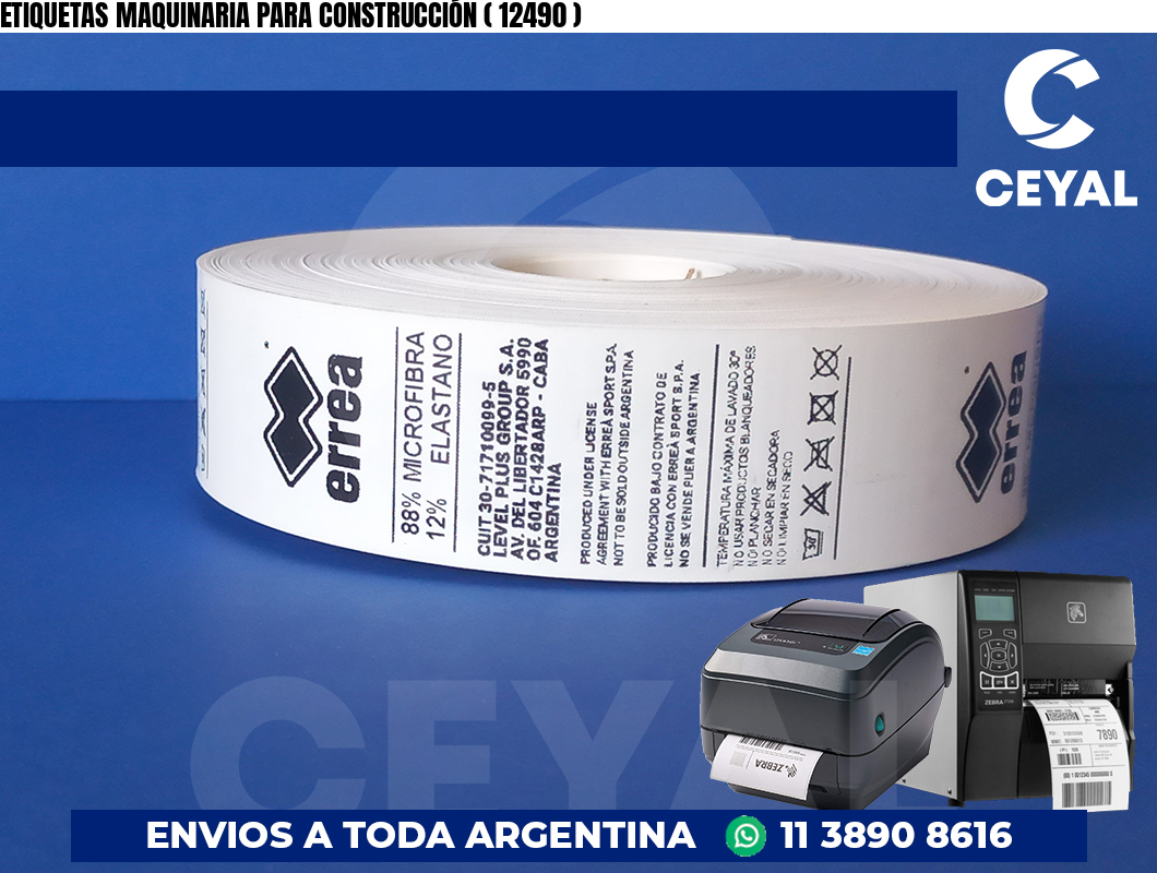 ETIQUETAS MAQUINARIA PARA CONSTRUCCIÓN ( 12490 )