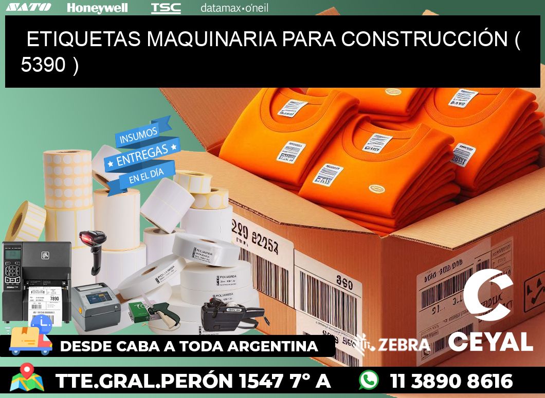 ETIQUETAS MAQUINARIA PARA CONSTRUCCIÓN ( 5390 )