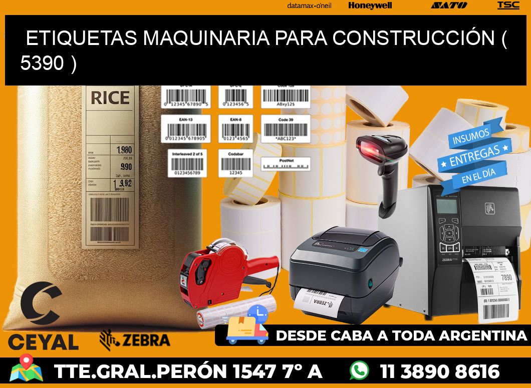 ETIQUETAS MAQUINARIA PARA CONSTRUCCIÓN ( 5390 )