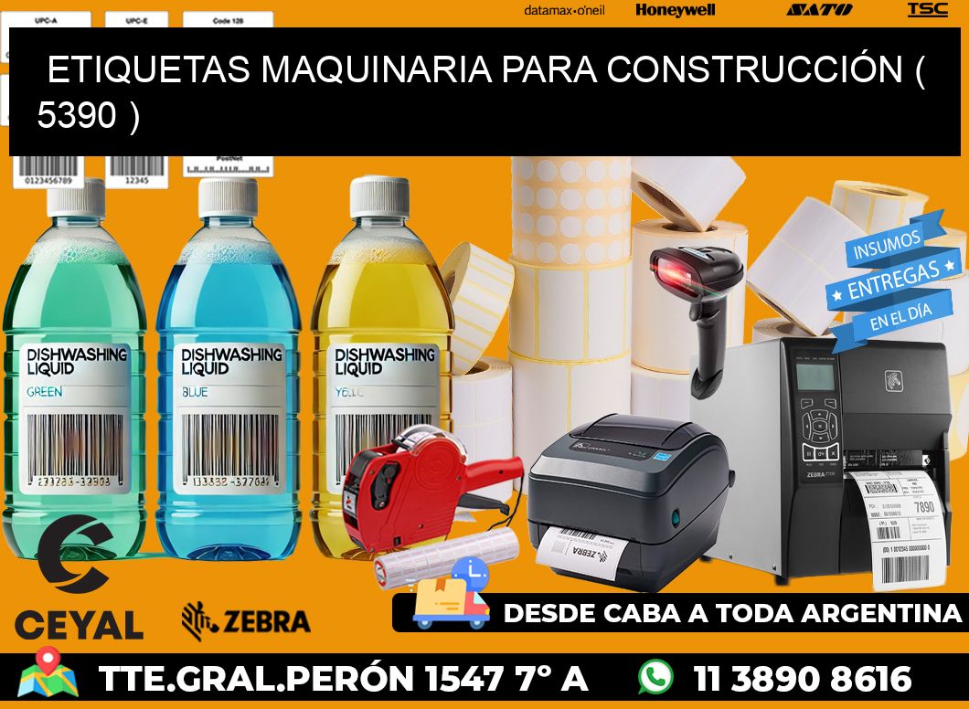 ETIQUETAS MAQUINARIA PARA CONSTRUCCIÓN ( 5390 )