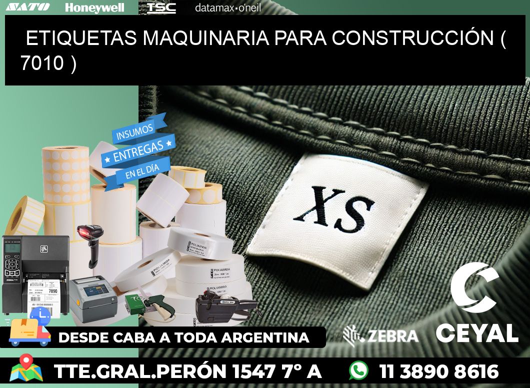 ETIQUETAS MAQUINARIA PARA CONSTRUCCIÓN ( 7010 )