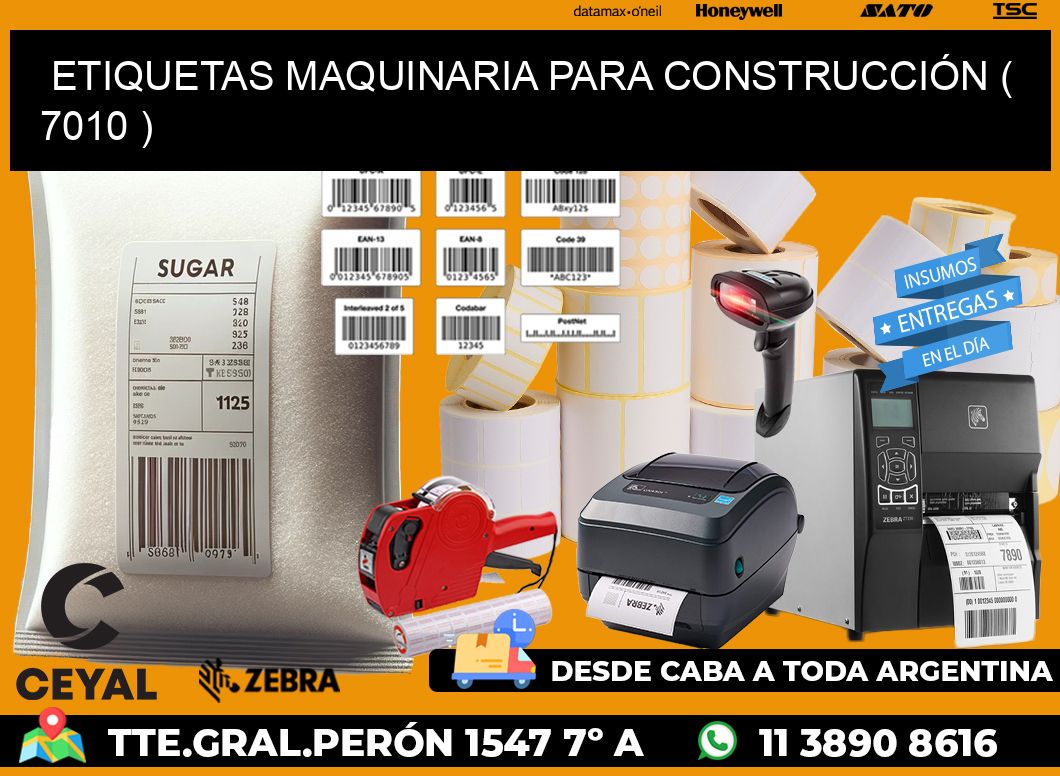 ETIQUETAS MAQUINARIA PARA CONSTRUCCIÓN ( 7010 )