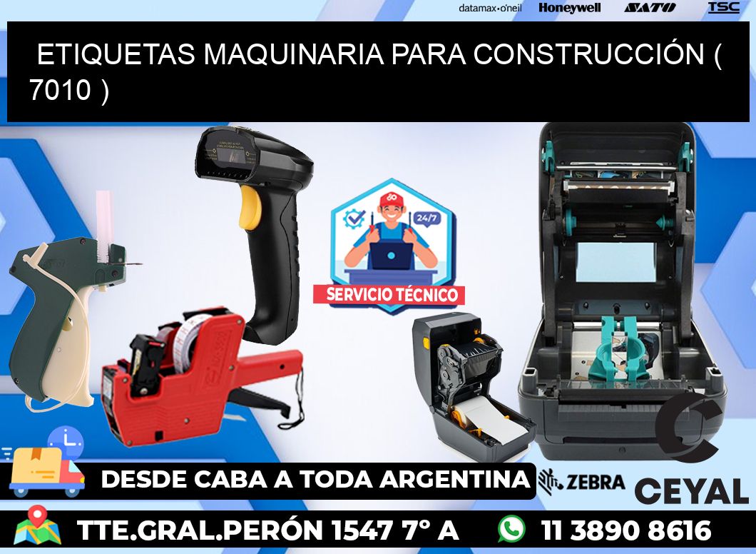 ETIQUETAS MAQUINARIA PARA CONSTRUCCIÓN ( 7010 )
