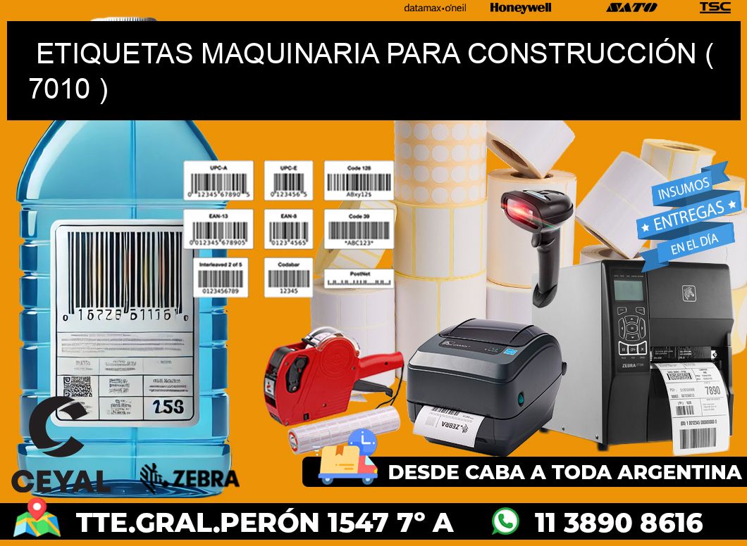 ETIQUETAS MAQUINARIA PARA CONSTRUCCIÓN ( 7010 )