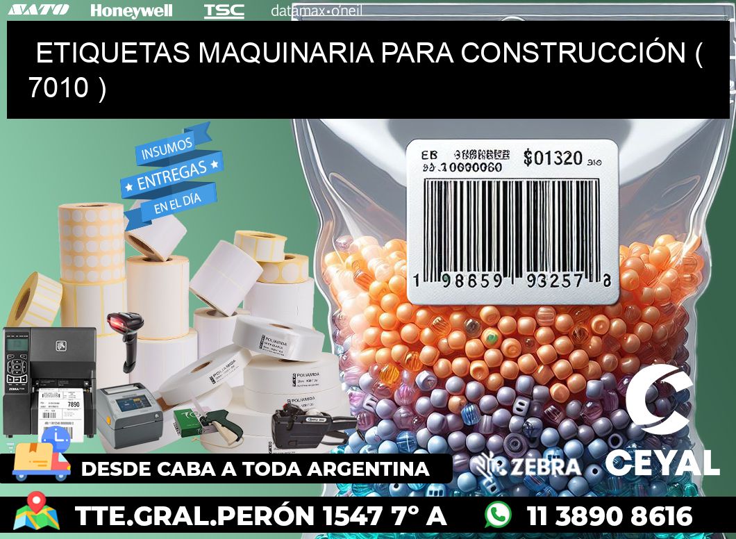 ETIQUETAS MAQUINARIA PARA CONSTRUCCIÓN ( 7010 )