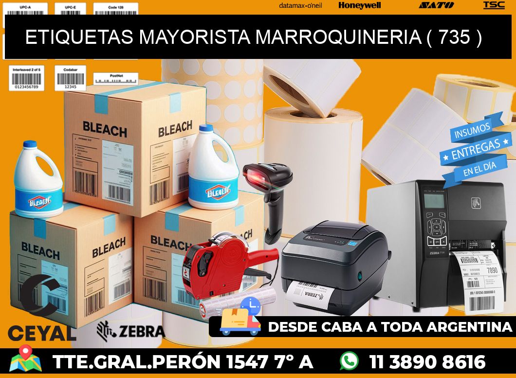 ETIQUETAS MAYORISTA MARROQUINERIA ( 735 )