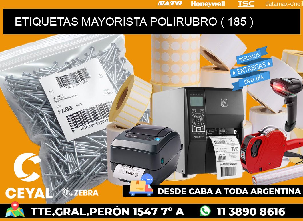ETIQUETAS MAYORISTA POLIRUBRO ( 185 )