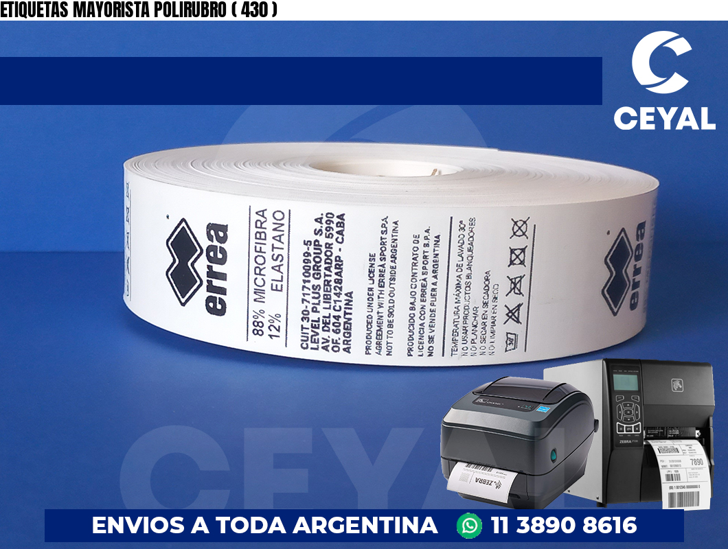 ETIQUETAS MAYORISTA POLIRUBRO ( 430 )