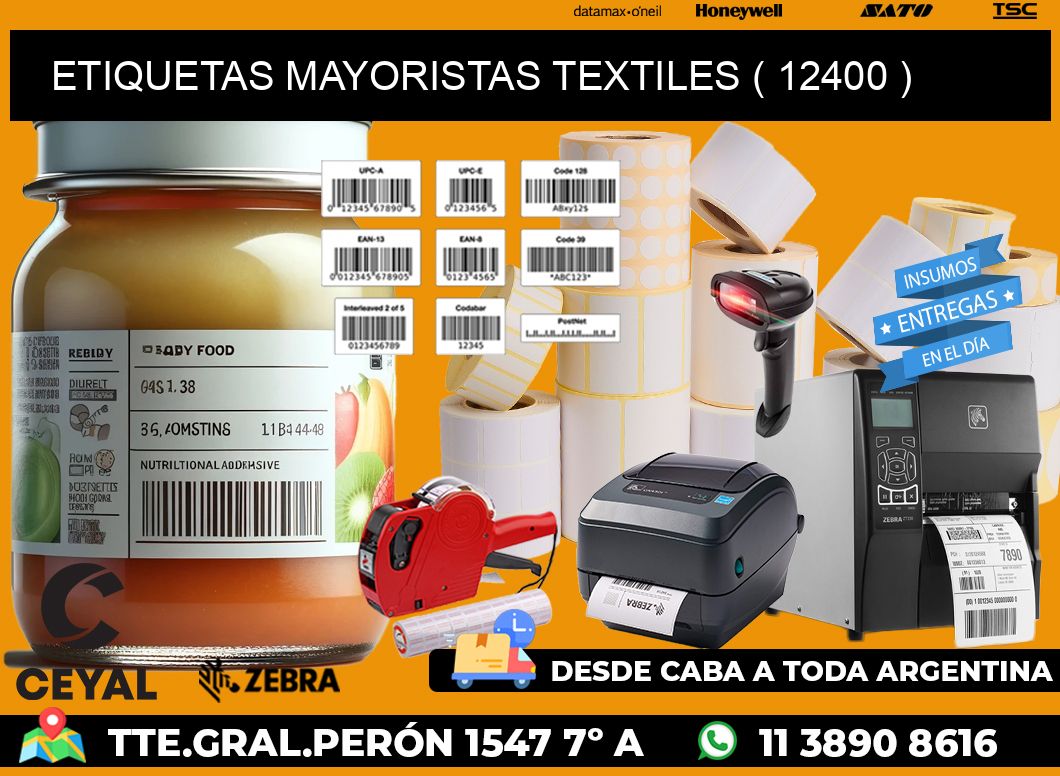 ETIQUETAS MAYORISTAS TEXTILES ( 12400 )