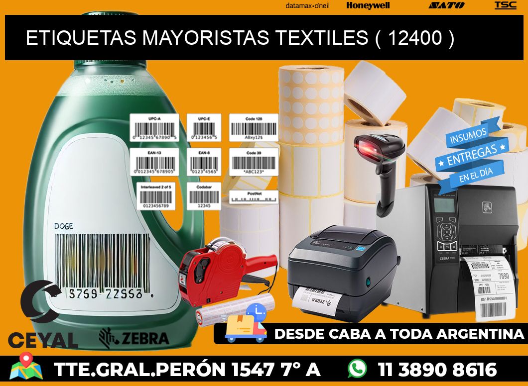 ETIQUETAS MAYORISTAS TEXTILES ( 12400 )