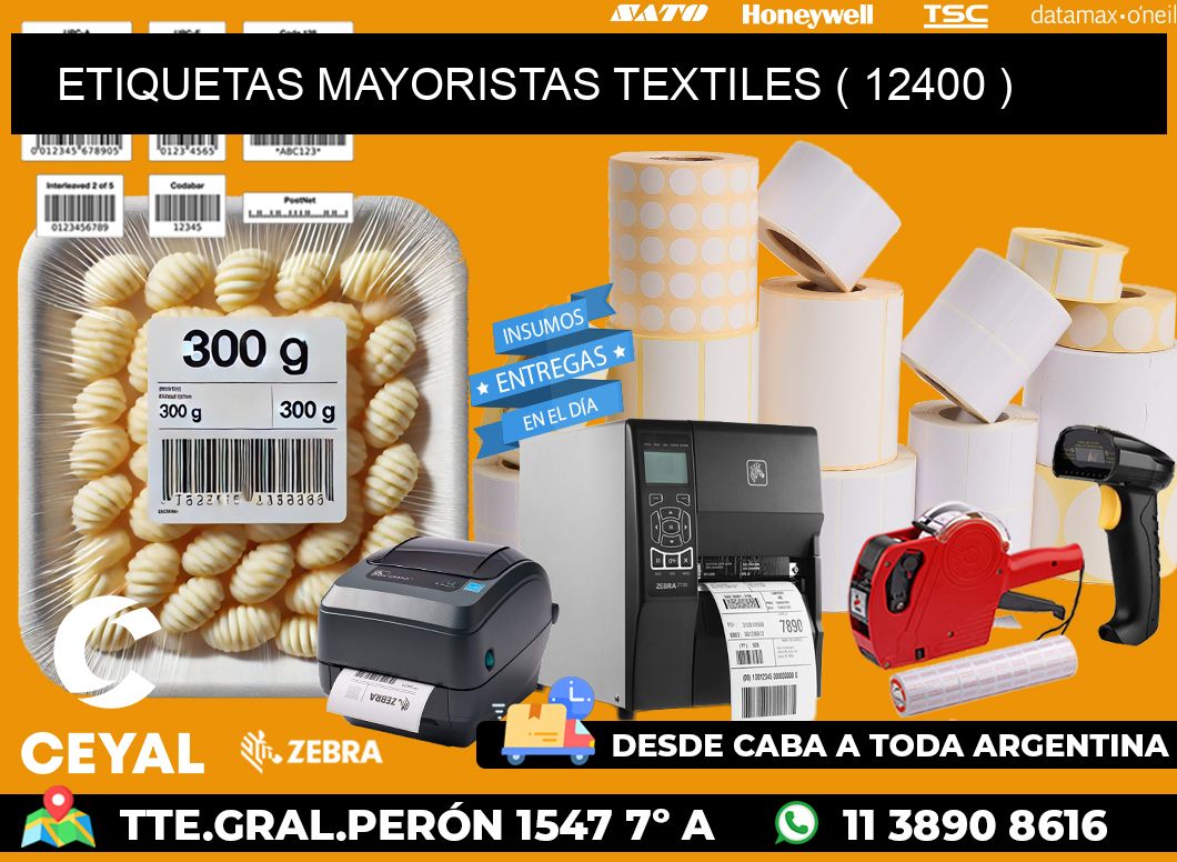 ETIQUETAS MAYORISTAS TEXTILES ( 12400 )