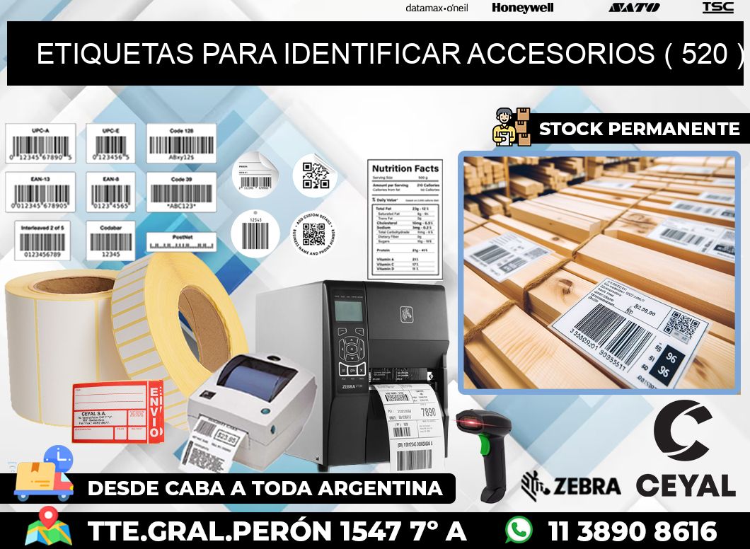 ETIQUETAS PARA IDENTIFICAR ACCESORIOS ( 520 )