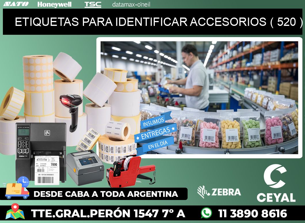 ETIQUETAS PARA IDENTIFICAR ACCESORIOS ( 520 )